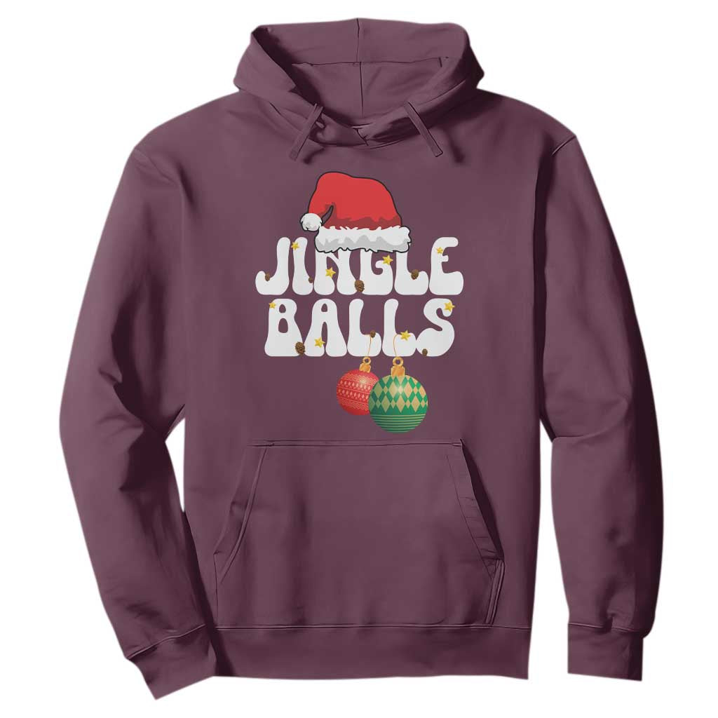 Christmas Jingle Balls Hoodie Funny Xmas Couple Matching TS11 Maroon Print Your Wear