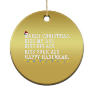 Funny Merry Xmas Kiss My His Your Ass Happy Hanukkah Christmas Ornament TS11 Print Your Wear