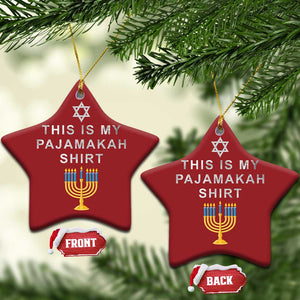 Hanukkah Christmas Ornament This Is My Pajamakah Shirt Chanukah Jewish Menorah TS11 Star Red Print Your Wear