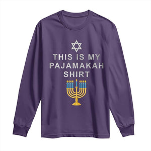 Hanukkah Long Sleeve Shirt This Is My Pajamakah Shirt Chanukah Jewish Menorah TS11 Purple Print Your Wear