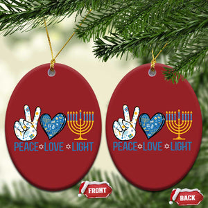 Hanukkah Christmas Ornament Peace Love Light Chanukah Jewish David Star TS11 Oval Red Print Your Wear