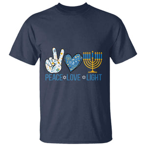 Hanukkah T Shirt Peace Love Light Chanukah Jewish David Star TS11 Navy Print Your Wear