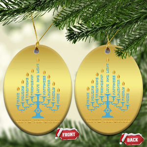 Happy Hanukkah Menorah Chanukah Jewish Holiday Christmas Ornament TS11 Oval Gold Print Your Wear