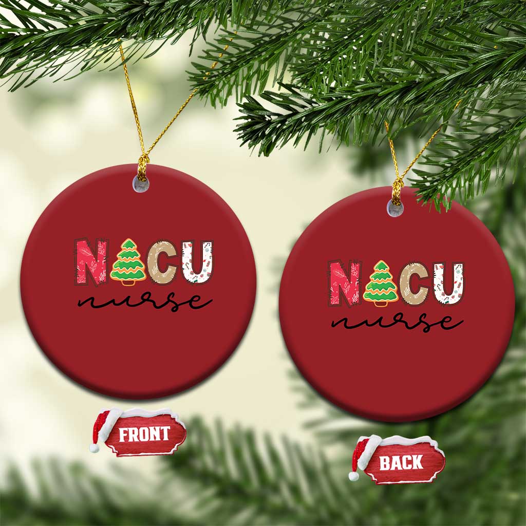 Funny NICU Labor Delivery Nurse Xmas Xmas Tree Christmas Ornament TS11 Circle Red Print Your Wear