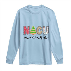 Funny NICU Labor Delivery Nurse Christmas Christmas Tree Long Sleeve Shirt TS11 Light Blue Print Your Wear