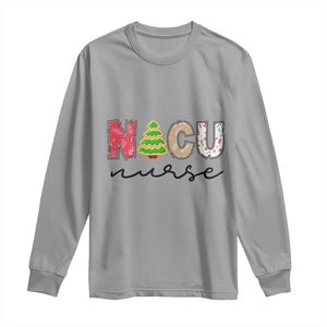 Funny NICU Labor Delivery Nurse Christmas Christmas Tree Long Sleeve Shirt TS11 Sport Gray Print Your Wear