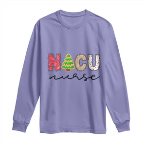 Funny NICU Labor Delivery Nurse Christmas Christmas Tree Long Sleeve Shirt TS11 Violet Print Your Wear