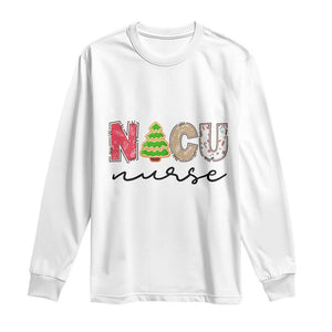 Funny NICU Labor Delivery Nurse Christmas Christmas Tree Long Sleeve Shirt TS11 White Print Your Wear