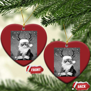 Funny Xmas Santa Grumpy Cat Christmas Ornament TS11 Heart Red Print Your Wear