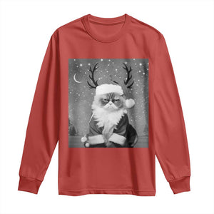 Funny Christmas Santa Grumpy Cat Long Sleeve Shirt TS11 Red Print Your Wear