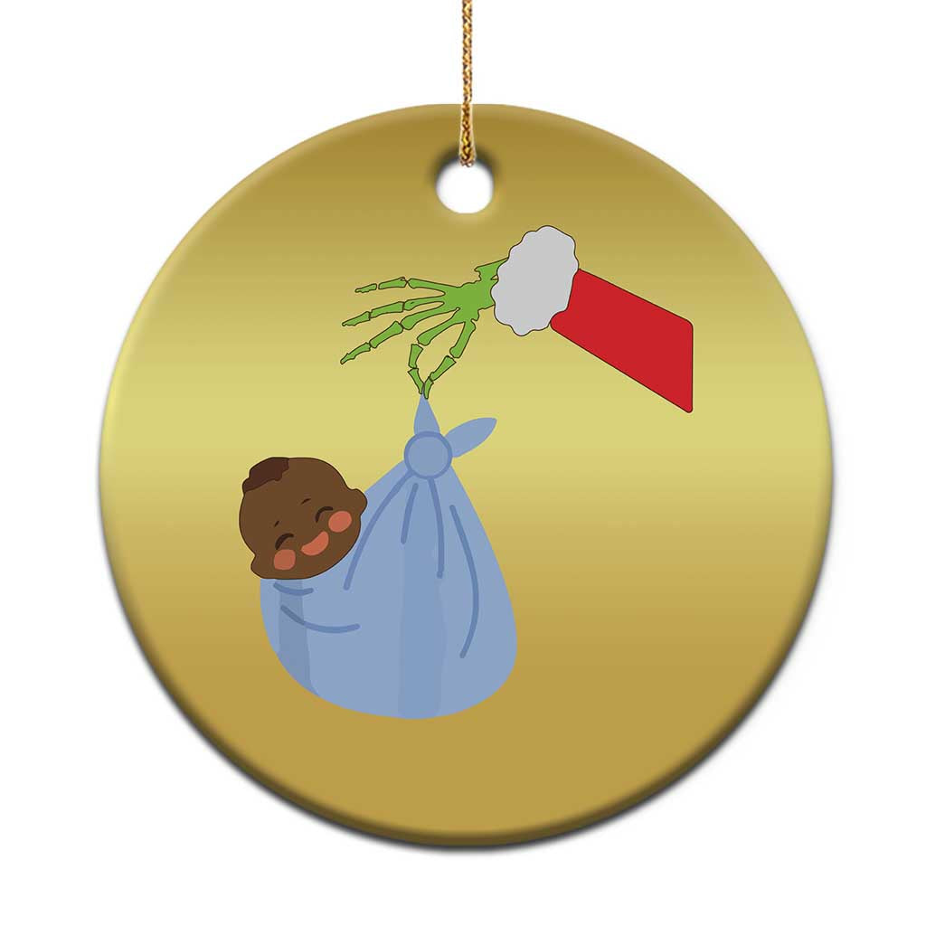 Funny NICU Labor Delivery Nurse Xmas Santa Black Baby Christmas Ornament TS11 Print Your Wear