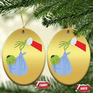 Funny NICU Labor Delivery Nurse Xmas Santa Green Baby Christmas Ornament TS11 Oval Gold Print Your Wear