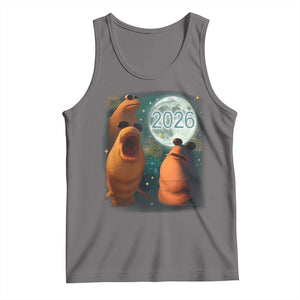 Funny Marcus The Worm New Year Tank Top Happy New Year 2026 Moon NYE Party TS11 Deep Heather Print Your Wear