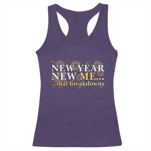 New Year New Me Mental Breakdowns Racerback Tank Top Funny New Year Party Fireworks TS11 Purple Print Your Wear