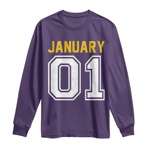 Funny January 01 New Years Eve Party Long Sleeve Shirt TS11 Purple Print Your Wear