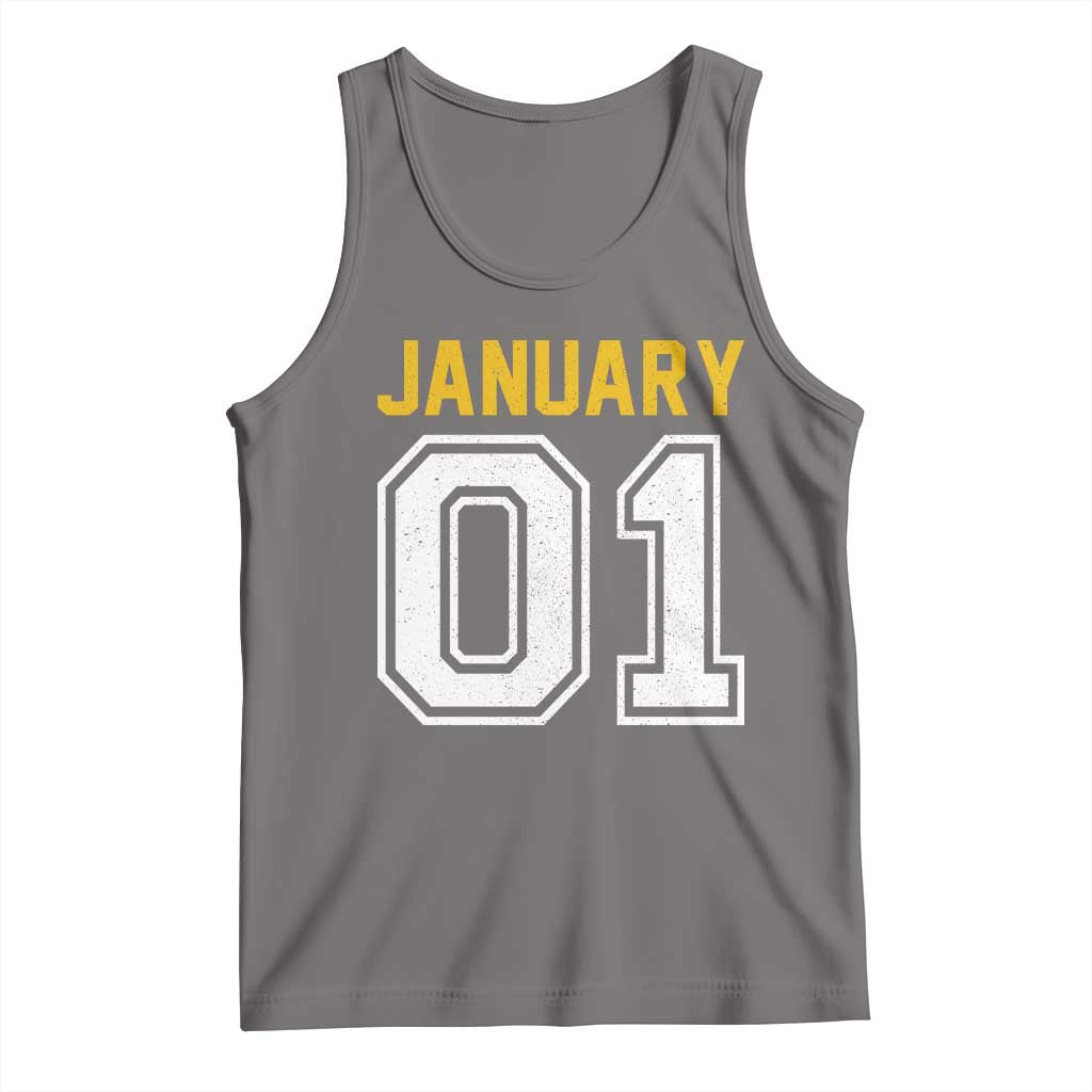 Funny January 01 New Years Eve Party Tank Top TS11 Deep Heather Print Your Wear