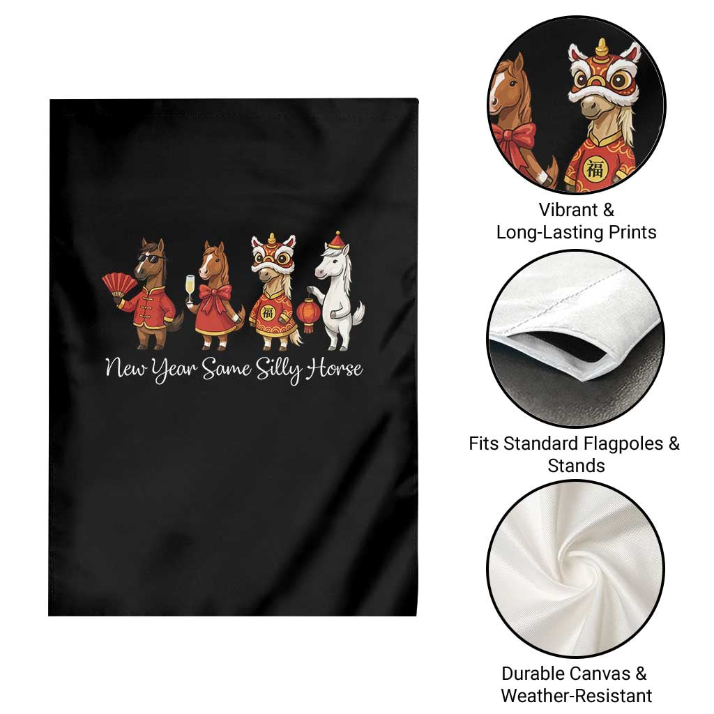 Funny Chinese New Year 2026 Garden Flag New Year Same Silly Horse TS11 Print Your Wear