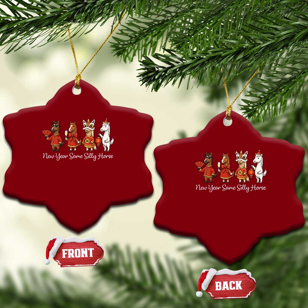 Funny Chinese New Year 2026 Ceramic Ornament New Year Same Silly Horse TS11 Print Your Wear