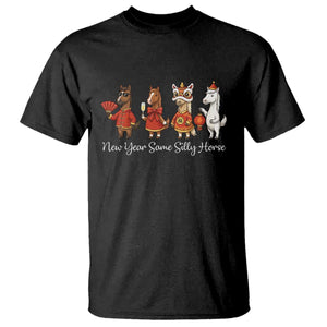 Funny Chinese New Year 2026 T Shirt New Year Same Silly Horse TS11 Black Print Your Wear