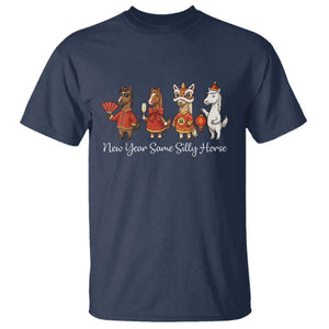 Funny Chinese New Year 2026 T Shirt New Year Same Silly Horse TS11 Navy Print Your Wear