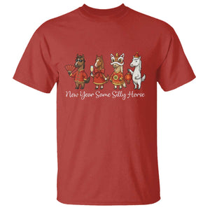 Funny Chinese New Year 2026 T Shirt New Year Same Silly Horse TS11 Red Print Your Wear