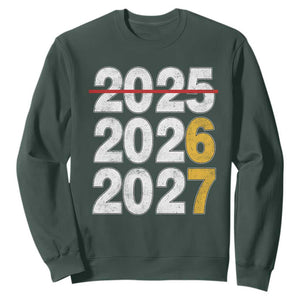 Funny 67 New Year Sweatshirt Happy New Year 2026 2027 Six Seven Meme TS11 Dark Forest Green Print Your Wear