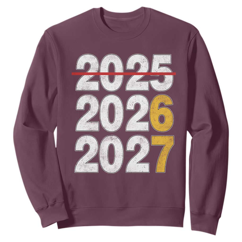 Funny 67 New Year Sweatshirt Happy New Year 2026 2027 Six Seven Meme TS11 Maroon Print Your Wear