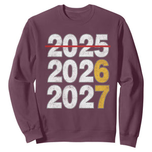 Funny 67 New Year Sweatshirt Happy New Year 2026 2027 Six Seven Meme TS11 Maroon Print Your Wear