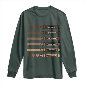 Melanin Black Teacher Long Sleeve Shirt We Can Be Different On The Outside But We Have The Same Heart Inside TS11 Dark Forest Green Print Your Wear