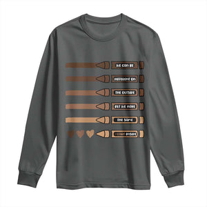 Melanin Black Teacher Long Sleeve Shirt We Can Be Different On The Outside But We Have The Same Heart Inside TS11 Dark Heather Print Your Wear