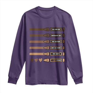 Melanin Black Teacher Long Sleeve Shirt We Can Be Different On The Outside But We Have The Same Heart Inside TS11 Purple Print Your Wear