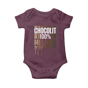 Funny Chocolit 100% Baby Onesie African American Melanin Black Pride TS11 Maroon Print Your Wear