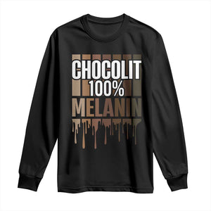 Funny Chocolit 100% Long Sleeve Shirt African American Melanin Black Pride TS11 Black Print Your Wear