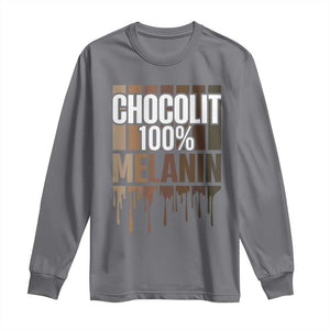 Funny Chocolit 100% Long Sleeve Shirt African American Melanin Black Pride TS11 Charcoal Print Your Wear