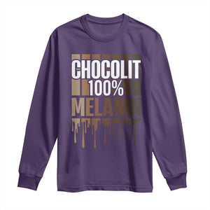 Funny Chocolit 100% Long Sleeve Shirt African American Melanin Black Pride TS11 Purple Print Your Wear