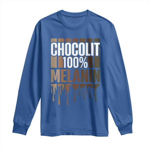 Funny Chocolit 100% Long Sleeve Shirt African American Melanin Black Pride TS11 Royal Blue Print Your Wear