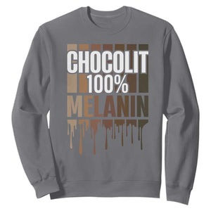 Funny Chocolit 100% Sweatshirt African American Melanin Black Pride TS11 Charcoal Print Your Wear