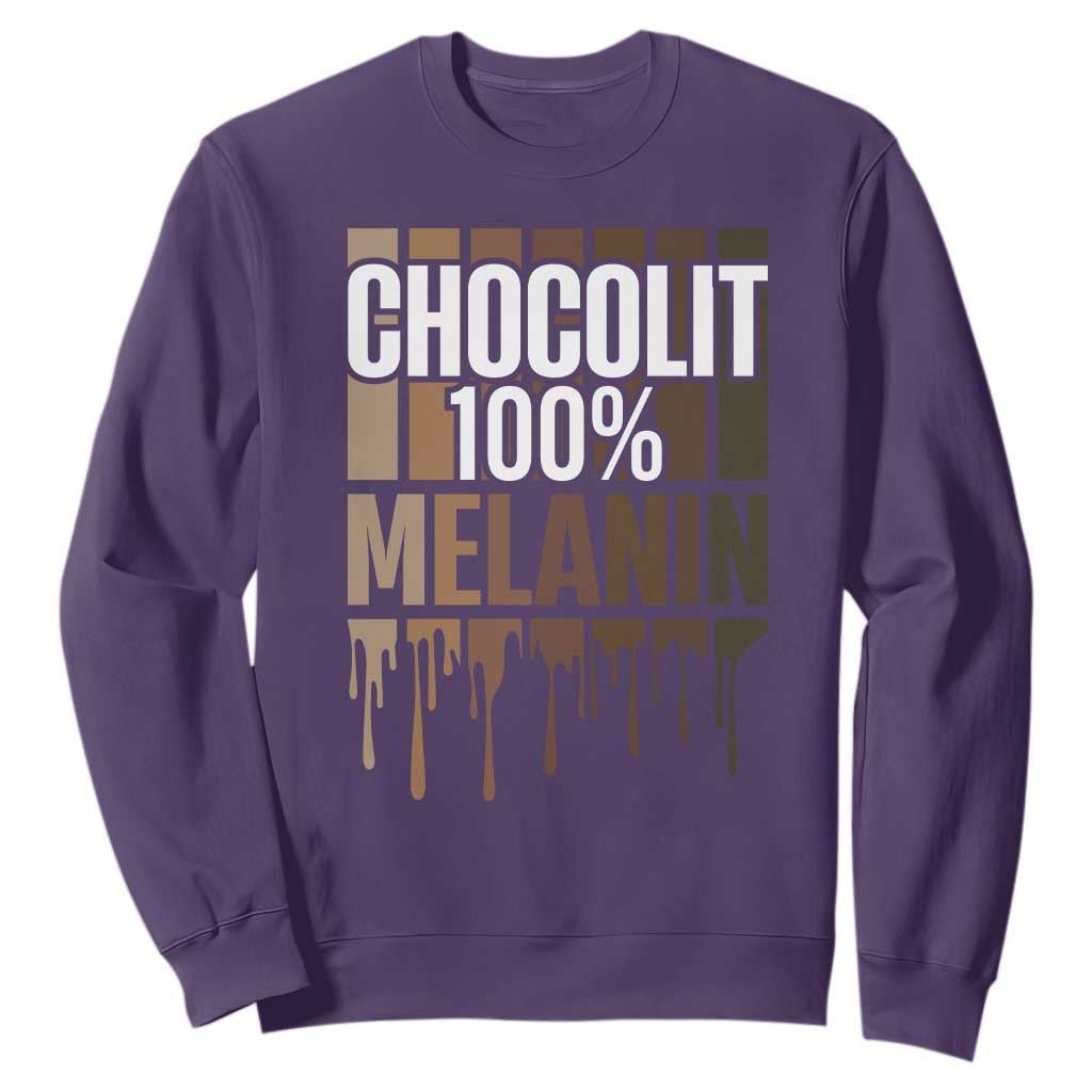 Funny Chocolit 100% Sweatshirt African American Melanin Black Pride TS11 Purple Print Your Wear