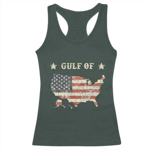 Trump 2025 Gulf Of USA American Flag Racerback Tank Top