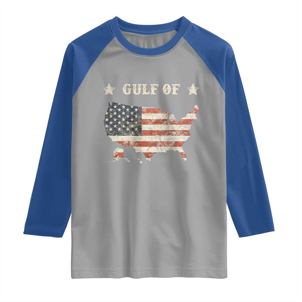 Trump 2025 Gulf Of USA American Flag Raglan Shirt TS11 Sport Gray Royal Print Your Wear