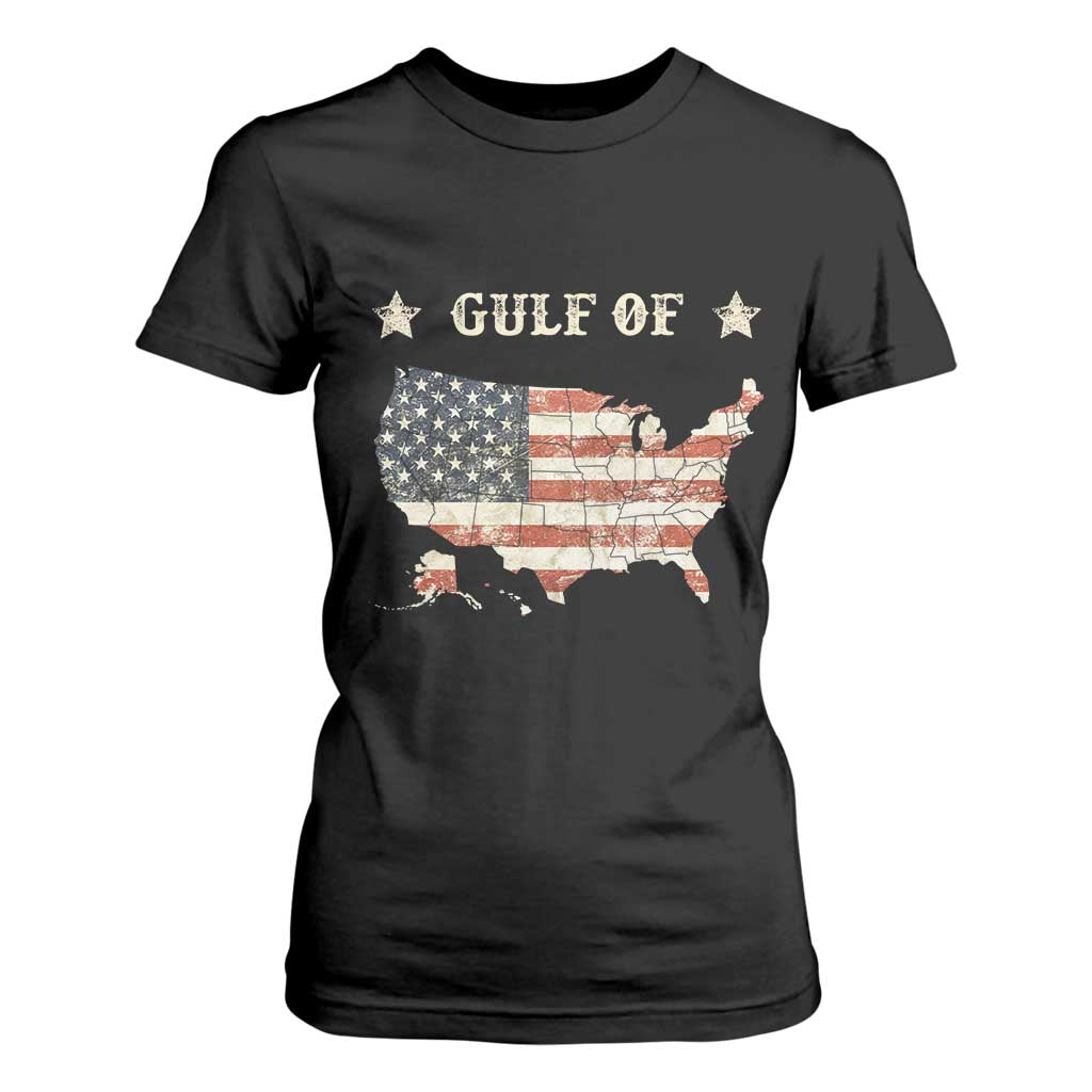 Trump 2025 Gulf Of USA American Flag T Shirt For Women