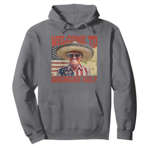 Funny Trump 2025 Welcome To America's Gulf Hoodie Vintage American Flag Sombrero Hat