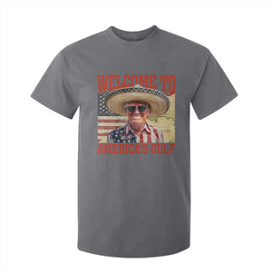 Funny Trump 2025 Welcome To America's Gulf T Shirt For Kid Vintage American Flag Sombrero Hat