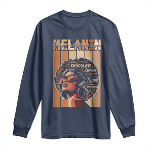 Melanin Every Shade Slays Long Sleeve Shirt Melanin Afro Queen African American Pride TS11 Navy Print Your Wear