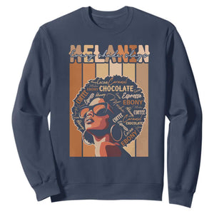 Melanin Every Shade Slays Sweatshirt Melanin Afro Queen African American Pride TS11 Navy Print Your Wear