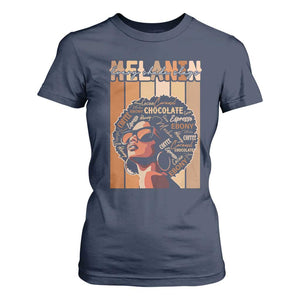 Melanin Every Shade Slays T Shirt For Women Melanin Afro Queen African American Pride TS11 Navy Print Your Wear