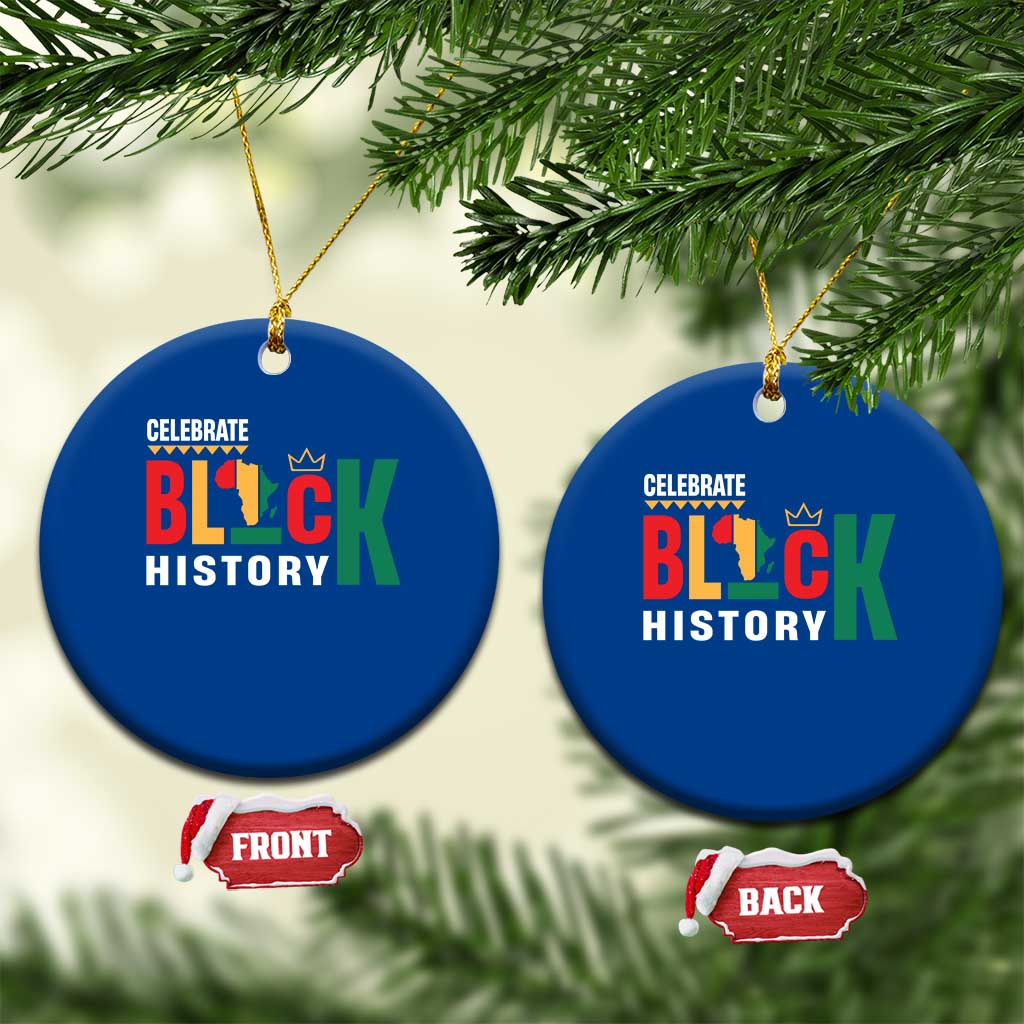 Celebrate Black History Ceramic Ornament African American History Africa Map TS11 1pc Blue Print Your Wear