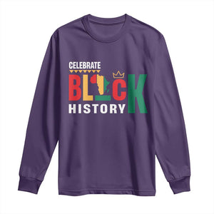 Celebrate Black History Long Sleeve Shirt African American History Africa Map TS11 Purple Print Your Wear