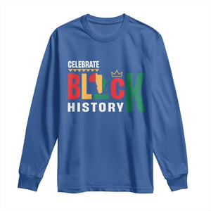 Celebrate Black History Long Sleeve Shirt African American History Africa Map TS11 Royal Blue Print Your Wear