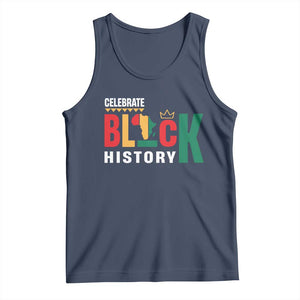 Celebrate Black History Tank Top African American History Africa Map TS11 Navy Print Your Wear